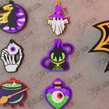 Intra απο ξύλο plywood  Χρώμα wenge 3mm-4mm πάχος - Πακέτο αποκριάτικων στολιδιών |Κρεμαστό | CNC Δίασταση 4x4 cm INTRAFABR-65211486 - Image 1