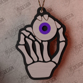 Intra απο ξύλο plywood  Χρώμα wenge 3mm-4mm πάχος - Πακέτο αποκριάτικων στολιδιών |Κρεμαστό | CNC Δίασταση 4x4 cm INTRAFABR-65211486 - Image 3