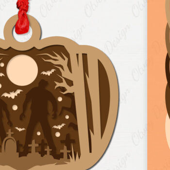 Intra απο ξύλο plywood  Χρώμα wenge 3mm-4mm πάχος - κοπής με λέιζερ για αποκριάτικο στολίδι Δίασταση 6x6 cm INTRAFABR-76416894 - Image 7