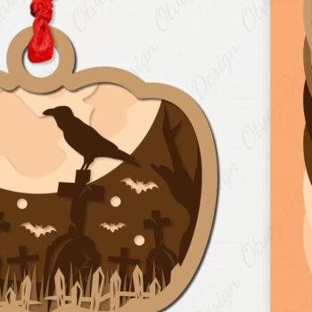 Intra απο ξύλο plywood  Χρώμα wenge 3mm-4mm πάχος - κοπής με λέιζερ για αποκριάτικο στολίδι Δίασταση 6x6 cm INTRAFABR-76416894 - Image 11