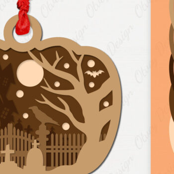 Intra απο ξύλο plywood  Χρώμα wenge 3mm-4mm πάχος - κοπής με λέιζερ για αποκριάτικο στολίδι Δίασταση 6x6 cm INTRAFABR-116552002 - Image 1