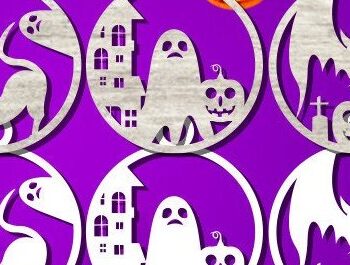 Intra απο ξύλο plywood  Χρώμα wenge 3mm-4mm πάχος - Αποκριάτικο στολίδι . Δίασταση 30x30 cm INTRAFABR-65796025 - Image 1