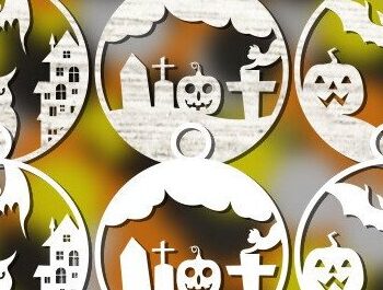 Intra απο ξύλο plywood Χρώμα wenge 3mm-4mm πάχος - Αποκριάτικο στολίδι . Δίασταση 30x30 cm INTRAFABR-76416831 - Image 1