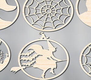 Intra απο ξύλο plywood  Χρώμα wenge 3mm-4mm πάχος - Αποκριάτικο στολίδι για Δίασταση 6x6 cm INTRAFABR-103855337