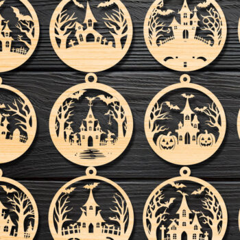 Intra απο ξύλο plywood  Χρώμα wenge 3mm-4mm πάχος - Πακέτο υ περικοπής για αποκριάτικα στολίδια Δίασταση 6x6 cm INTRAFABR-103855212 - Image 2