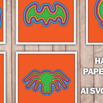 Intra απο ξύλο plywood  Χρώμα wenge 3mm-4mm πάχος - Πακέτο Halloween Papercut/ Δίασταση 15x15 cm INTRAFABR-119321238 - Image 1