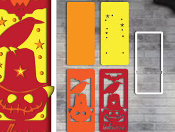 Intra απο ξύλο plywood  Χρώμα wenge 3mm-4mm πάχος - Σετ κιβωτίου σκιών για Halloween Papercut Δίασταση 25x25 cm INTRAFABR-111096815 - Image 2