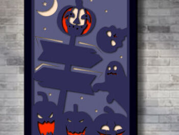 Intra απο ξύλο plywood  Χρώμα wenge 3mm-4mm πάχος - Σετ κιβωτίου σκιών για Halloween Papercut Δίασταση 25x25 cm INTRAFABR-111096815 - Image 11