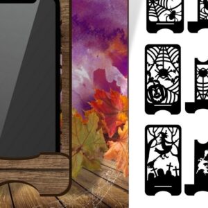 Intra απο ξύλο plywood  Χρώμα wenge 3mm-4mm πάχος - Αρχεία αποκοπής με λέιζερ για αποκριάτικες βάσεις τηλεφώνου Δίασταση 10x8 cm INTRAFABR-102565382