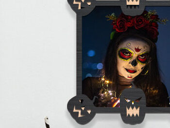 Intra απο ξύλο plywood  Χρώμα wenge 3mm-4mm πάχος - Αποκριάτικη κορνίζα φωτογραφιών με Δίασταση 20x25 cm INTRAFABR-112568186 - Image 1