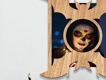 Intra απο ξύλο plywood  Χρώμα wenge 3mm-4mm πάχος - Σετ με λέιζερ κορνίζα αποκριών Δίασταση 20x25 cm INTRAFABR-92999843 - Image 7