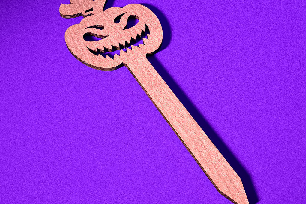 Intra απο ξύλο plywood  Χρώμα wenge 3mm-4mm πάχος - Halloween Plant Stakes Δίασταση 15x15 cm INTRAFABR-9805336