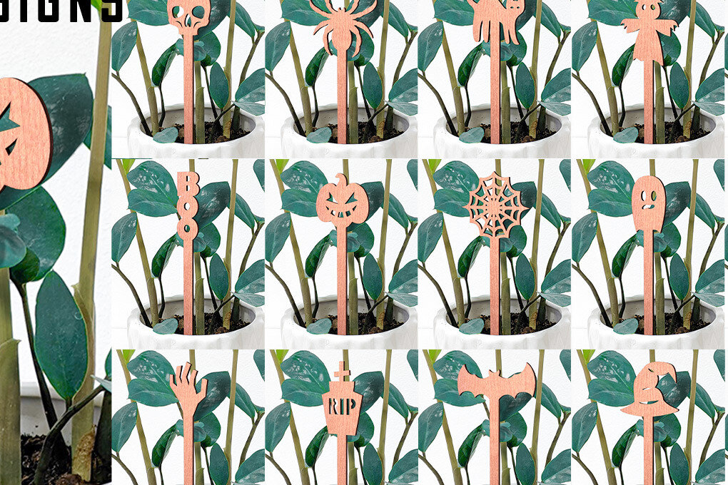 Intra απο ξύλο plywood  Χρώμα wenge 3mm-4mm πάχος - Halloween Plant Stakes Δίασταση 15x15 cm INTRAFABR-101748925