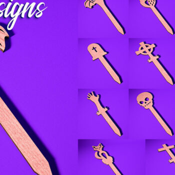 Intra απο ξύλο plywood  Χρώμα wenge 3mm-4mm πάχος - Halloween Plant Stakes Δίασταση 15x15 cm INTRAFABR-101657235 - Image 1