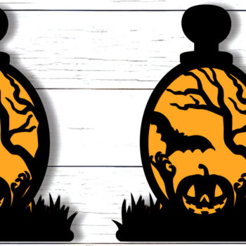 Intra απο ξύλο plywood Χρώμα wenge 3mm-4mm πάχος - Πακέτο Bottles Potion Halloween Δίασταση 15x15 cm INTRAFABR-95277473 - Image 8