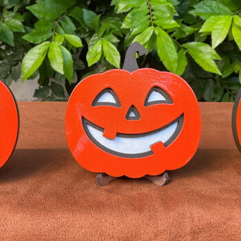 Intra απο ξύλο plywood  Χρώμα wenge 3mm-4mm πάχος - Σετ 3D κολοκύθας Halloween Δίασταση 15x15 cm INTRAFABR-64956704 - Image 2