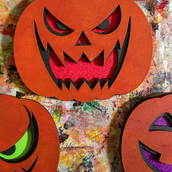 Intra απο ξύλο plywood  Χρώμα wenge 3mm-4mm πάχος - Σετ 3D κολοκύθας Halloween Δίασταση 15x15 cm INTRAFABR-64956704 - Image 4