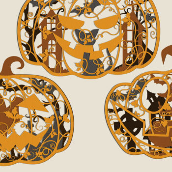 Intra απο ξύλο plywood Χρώμα wenge 3mm-4mm πάχος - Πακέτο κολοκύθας Halloween Δίασταση 19x12 cm INTRAFABR-79573349 - Image 1