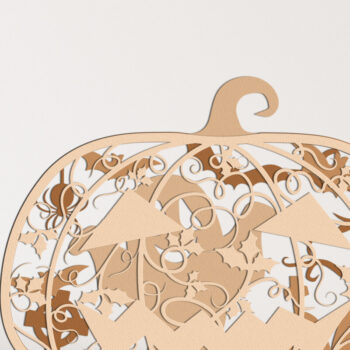 Intra απο ξύλο plywood Χρώμα wenge 3mm-4mm πάχος - Πακέτο κολοκύθας Halloween Δίασταση 19x12 cm INTRAFABR-79573349 - Image 5