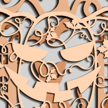 Intra απο ξύλο plywood Χρώμα wenge 3mm-4mm πάχος - Πακέτο κολοκύθας Halloween Δίασταση 19x12 cm INTRAFABR-79573349 - Image 6