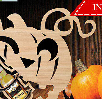 Intra απο ξύλο plywood Χρώμα wenge 3mm-4mm πάχος - Θήκη για μάσημα κολοκύθας Halloween Δίασταση 15x15 cm INTRAFABR-79694757 - Image 2