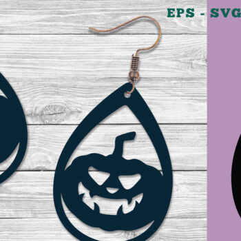 Intra απο ξύλο plywood  Χρώμα wenge 3mm-4mm πάχος - Σκουλαρίκια κολοκύθας Halloween Design Δίασταση 3x3 cm INTRAFABR-95494990 - Image 1