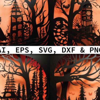 Intra απο ξύλο plywood 3mm-4mm πάχος – Πακέτο Decor Halloween Cut Paper Δίασταση  20x20 cm INTRAFABR-80282454 - Image 1