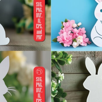 Intra απο ξύλο plywood 3mm-4mm πάχος – Δέσμη Paper Bunny Paper Cut Δίασταση  20x20 cm INTRAFABR-114727542 - Image 1