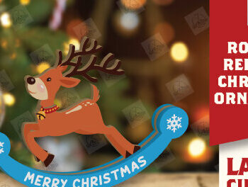 Intra απο ξύλο plywood 3mm-4mm πάχος – Χριστουγεννιάτικο στολίδι Rocking Reindeer Δίασταση  20x20 cm INTRAFABR-110123574 - Image 1