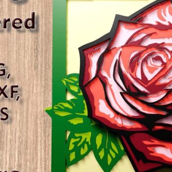 Intra απο ξύλο plywood 3mm-4mm πάχος – Αρχεία λέιζερ πολλαπλών επιπέδων Rose 3D Δίασταση  20x20 cm INTRAFABR-109001531 - Image 1