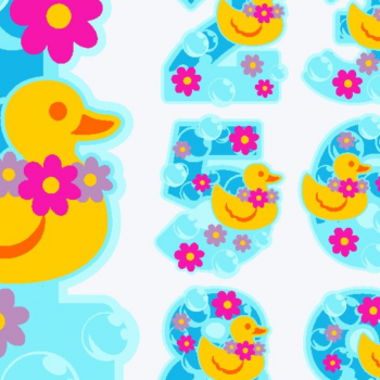 Intra απο ξύλο plywood 3mm-4mm πάχος – Rubber Duckie Girl Numbers Δίασταση  20x20 cm INTRAFABR-38203024 - Image 1