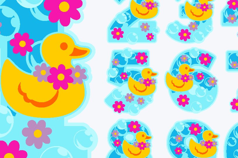 Intra απο ξύλο plywood 3mm-4mm πάχος – Rubber Duckie Girl Numbers Δίασταση  20x20 cm INTRAFABR-38203024