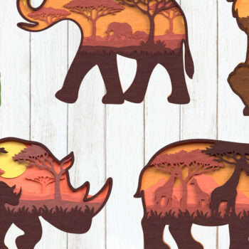 Intra απο ξύλο plywood 3mm-4mm πάχος – Safari Animal Layered Δίασταση  20x20 cm INTRAFABR-120635543 - Image 1