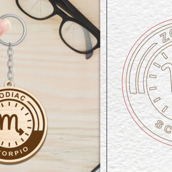 Intra απο ξύλο plywood 3mm-4mm πάχος – Scorpio Keychain Lasercut | Zodiac Δίασταση  5x5 cm INTRAFABR-102289931 - Image 1