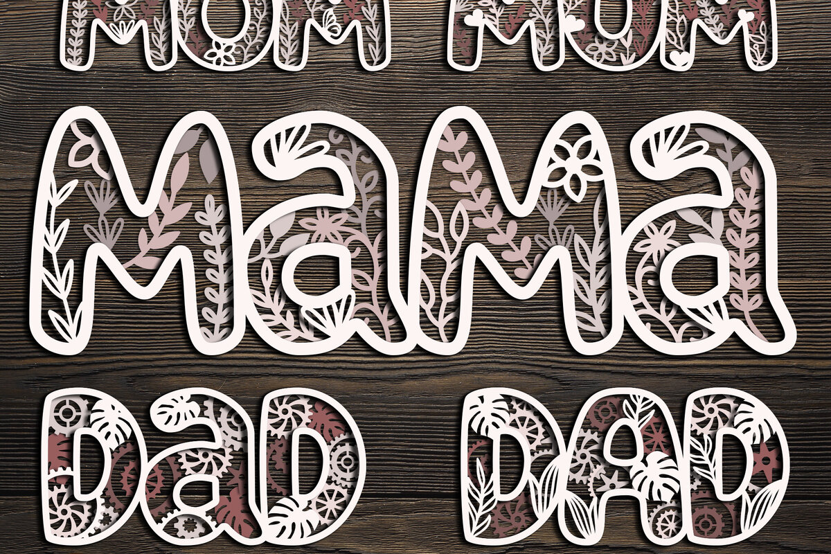 Intra απο ξύλο plywood 3mm-4mm πάχος – Σετ με 5 λουλουδάτα οικογενειακά σημάδια Δίασταση  20x20 cm INTRAFABR-123221570