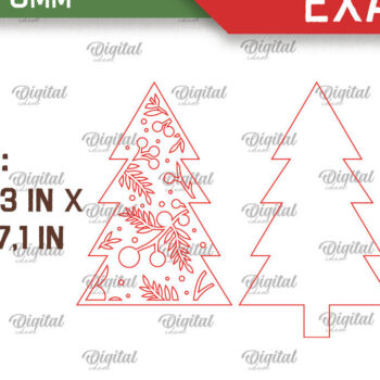 Intra απο ξύλο plywood 3mm-4mm πάχος – Δέσμη LaserCut όρθιων χριστουγεννιάτικων δέντρων Δίασταση  20x20 cm INTRAFABR-104686498 - Image 2