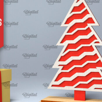 Intra απο ξύλο plywood 3mm-4mm πάχος – Δέσμη LaserCut όρθιων χριστουγεννιάτικων δέντρων Δίασταση  20x20 cm INTRAFABR-104686498 - Image 3