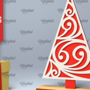 Intra απο ξύλο plywood 3mm-4mm πάχος – Δέσμη LaserCut όρθιων χριστουγεννιάτικων δέντρων Δίασταση  20x20 cm INTRAFABR-104686498 - Image 4