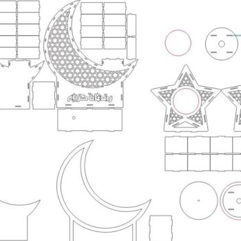 Intra απο ξύλο plywood 3mm-4mm πάχος – Ημισέληνος με αστέρι Ramadan Fanoos 25x30 cm INTRAVECTRY-MY542213 - Image 4