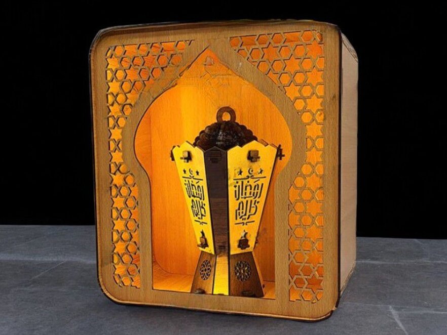 Intra απο ξύλο plywood 3mm-4mm πάχος – Φανάρι Ραμαζάνι με Φανάρι 30x30 cm INTRAVECTRY-MY543861