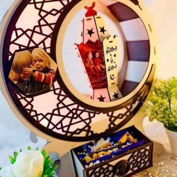 Intra απο ξύλο plywood 3mm-4mm πάχος – Ραμαζάνι Φανού με Ημισέληνο και Συρτάρι 30x35 cm INTRAVECTRY-MY543305 - Image 3