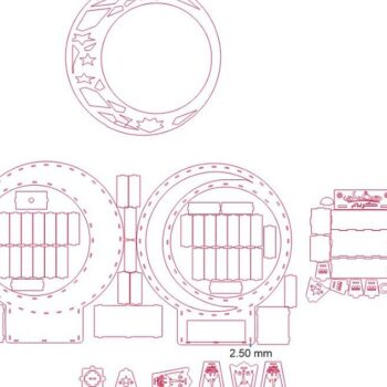 Intra απο ξύλο plywood 3mm-4mm πάχος – Ραμαζάνι Φανού με Ημισέληνο και Συρτάρι 30x35 cm INTRAVECTRY-MY543305 - Image 4