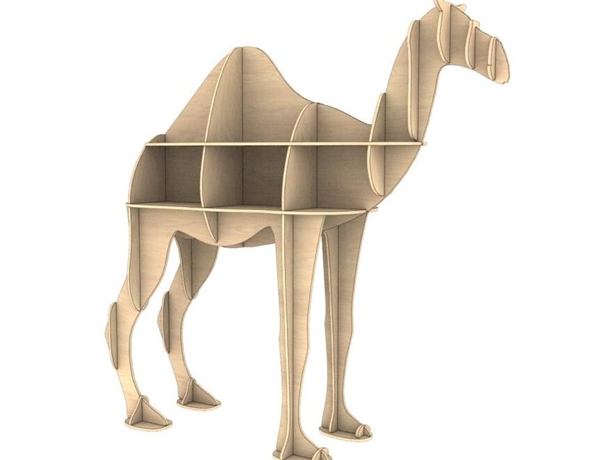 Intra απο ξύλο plywood 3mm-4mm πάχος – Ξύλινη Βιβλιοθήκη Camel με ανοιχτούς κύβους και ράφια 45x50 cm INTRAVECTRY-MY543010