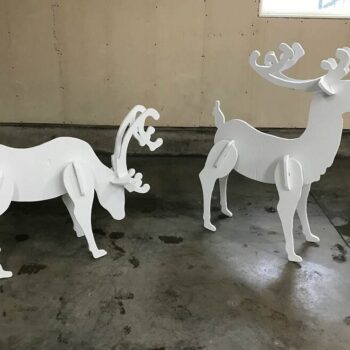 Intra απο ξύλο plywood 3mm-4mm πάχος – 3D ξύλινο μοντέλο ελαφιού Head Up 30x35 cm INTRAVECTRY-MY543816 - Image 1