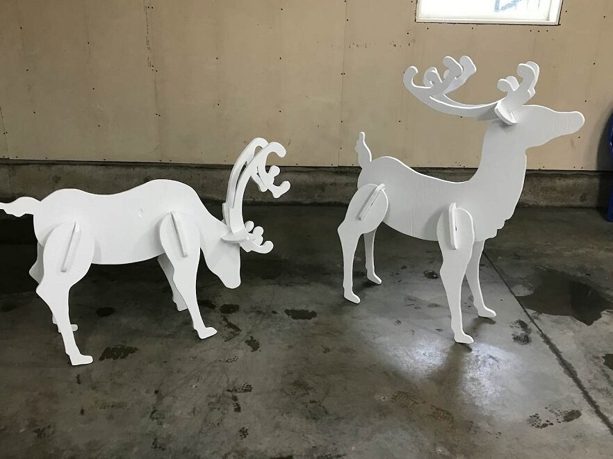 Intra απο ξύλο plywood 3mm-4mm πάχος – 3D ξύλινο μοντέλο ελαφιού Head Up 25x30 cm INTRAVECTRY-MY542275