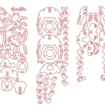 Intra απο ξύλο plywood 3mm-4mm πάχος – Βιβλιοθήκη σε σχήμα Γορίλας Ξύλινο Βοηθητικό Τραπέζι 10x10 cm INTRAVECTRY-MY543019 - Image 4