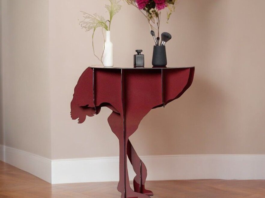 Intra απο ξύλο plywood 3mm-4mm πάχος – Τραπέζι κονσόλας στρουθοκαμήλου 40x45 cm INTRAVECTRY-MY545100