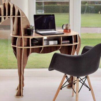 Intra απο ξύλο plywood 3mm-4mm πάχος – Βιβλιοθήκη Horse Βοηθητικό Τραπέζι για το σπίτι 25x25 cm INTRAVECTRY-MY542460 - Image 1