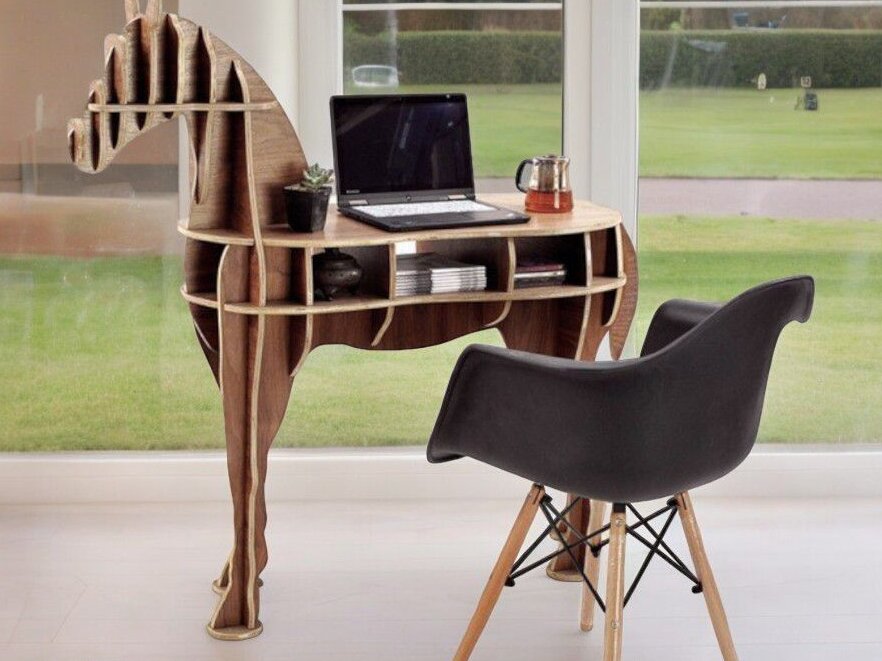 Intra απο ξύλο plywood 3mm-4mm πάχος – Βιβλιοθήκη Horse Βοηθητικό Τραπέζι για το σπίτι 30x35 cm INTRAVECTRY-MY554020