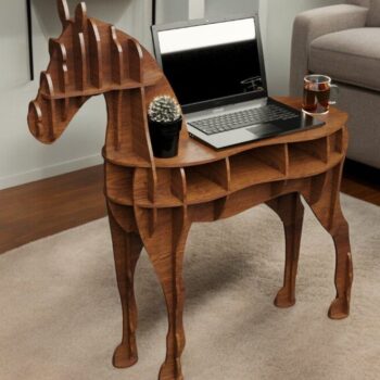 Intra απο ξύλο plywood 3mm-4mm πάχος – Βιβλιοθήκη Horse Βοηθητικό Τραπέζι για το σπίτι 25x25 cm INTRAVECTRY-MY542460 - Image 4